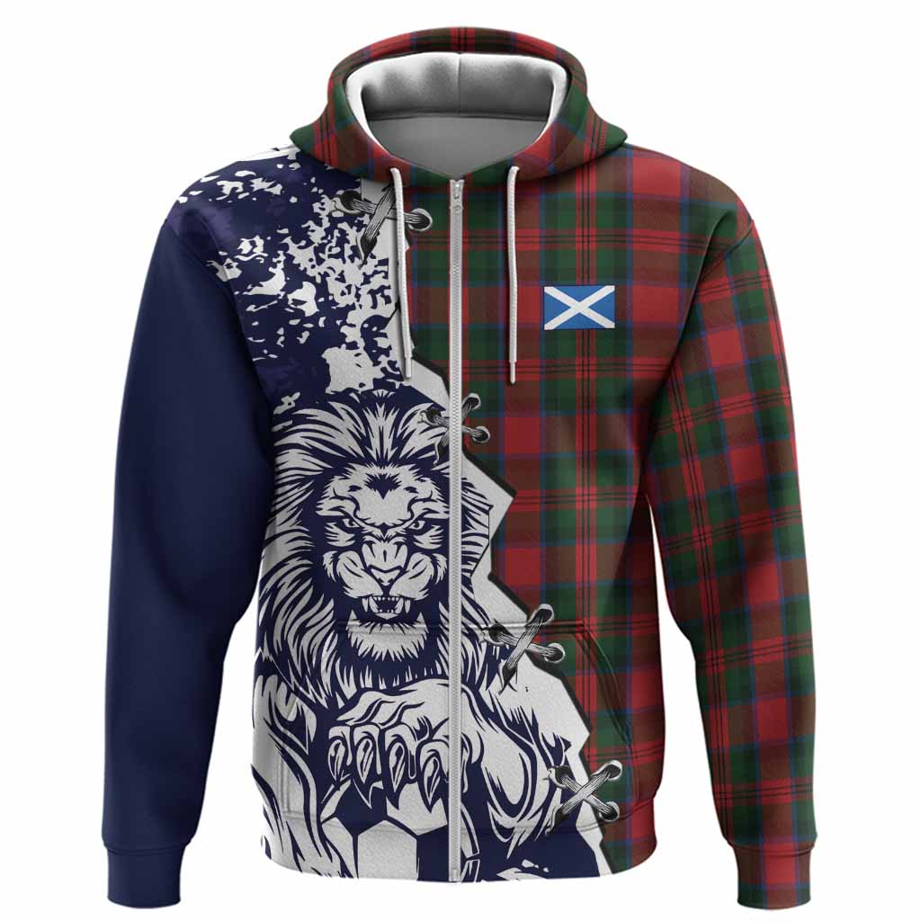 MacDuff (McDuff) Tartan Scottish Hoodie Angry Lion With Soccer Ball Style