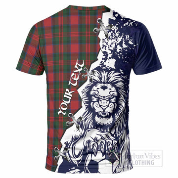 MacDuff (McDuff) Tartan Scottish T-Shirt Angry Lion With Soccer Ball Style