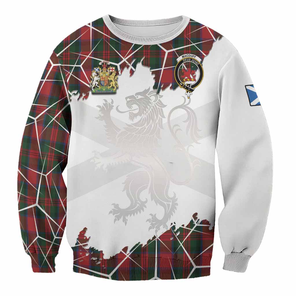 MacDuff (McDuff) Tartan Sweatshirt with Family Crest and Lion Rampant Grunge Style