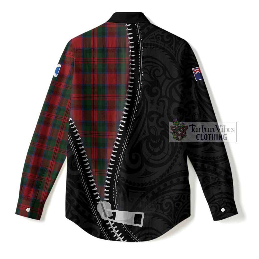 MacDuff (McDuff) Tartan Women Casual Shirt New Zealand Pattern Unique Zipper Stylized