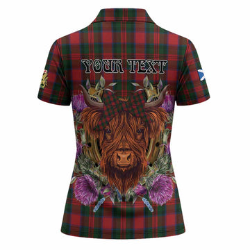 MacDuff (McDuff) Tartan Women Polo Shirt Scottish Thistle Heilan Coo