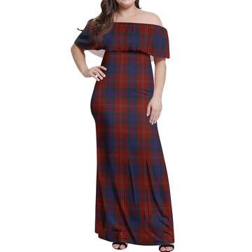 MacEdward (McEdward) Tartan Off Shoulder Long Dress Women's Dress - Tartan Vibes Clothing