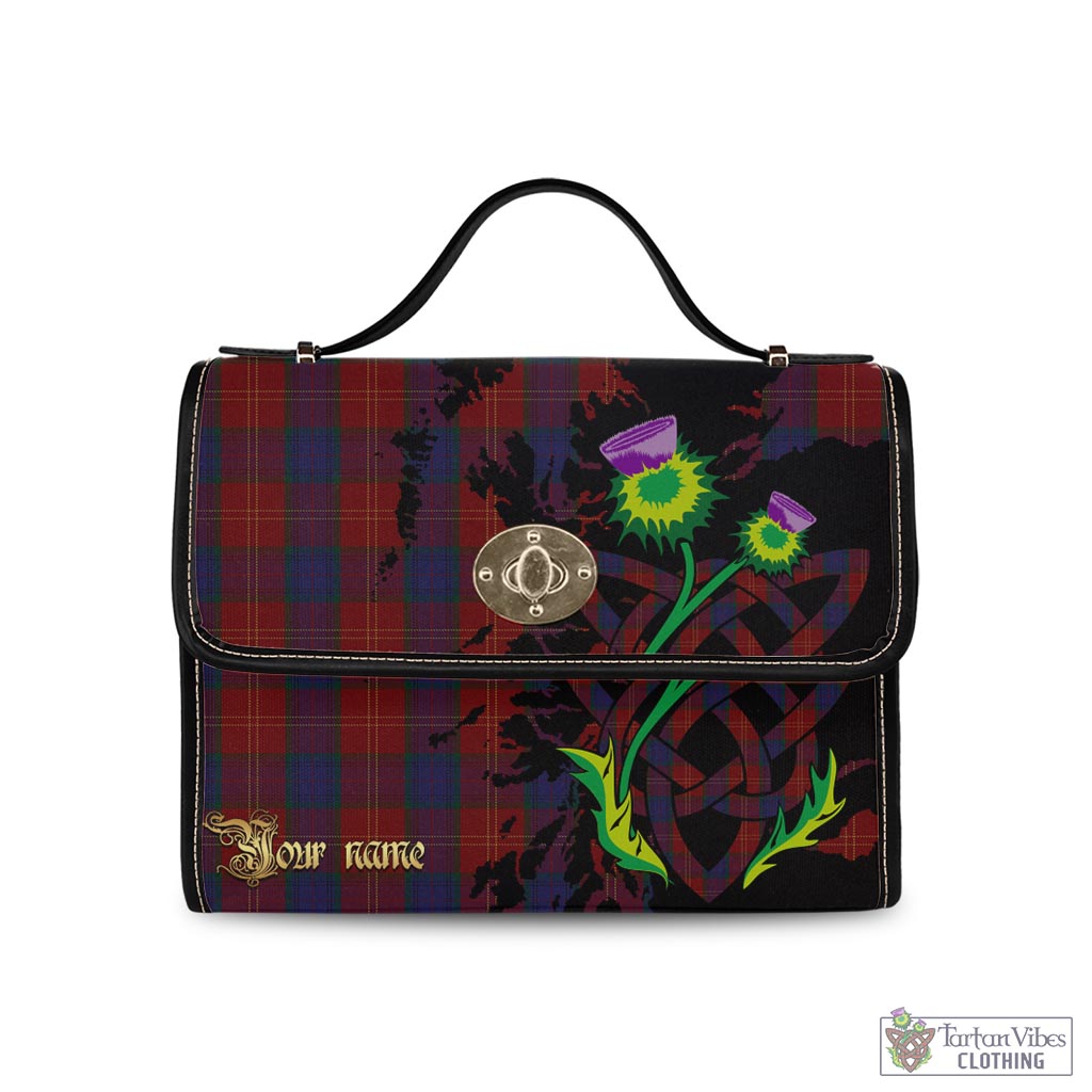 Tartan Vibes Clothing MacEdward Tartan Waterproof Canvas Bag with Scotland Map and Thistle Celtic Accents