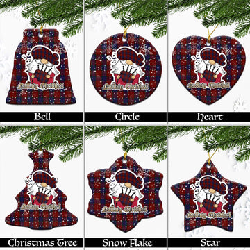 MacEdward (McEdward) Tartan Christmas Ceramic Ornaments with Scottish Gnome Playing Bagpipes Ceramic - Tartan Vibes Clothing