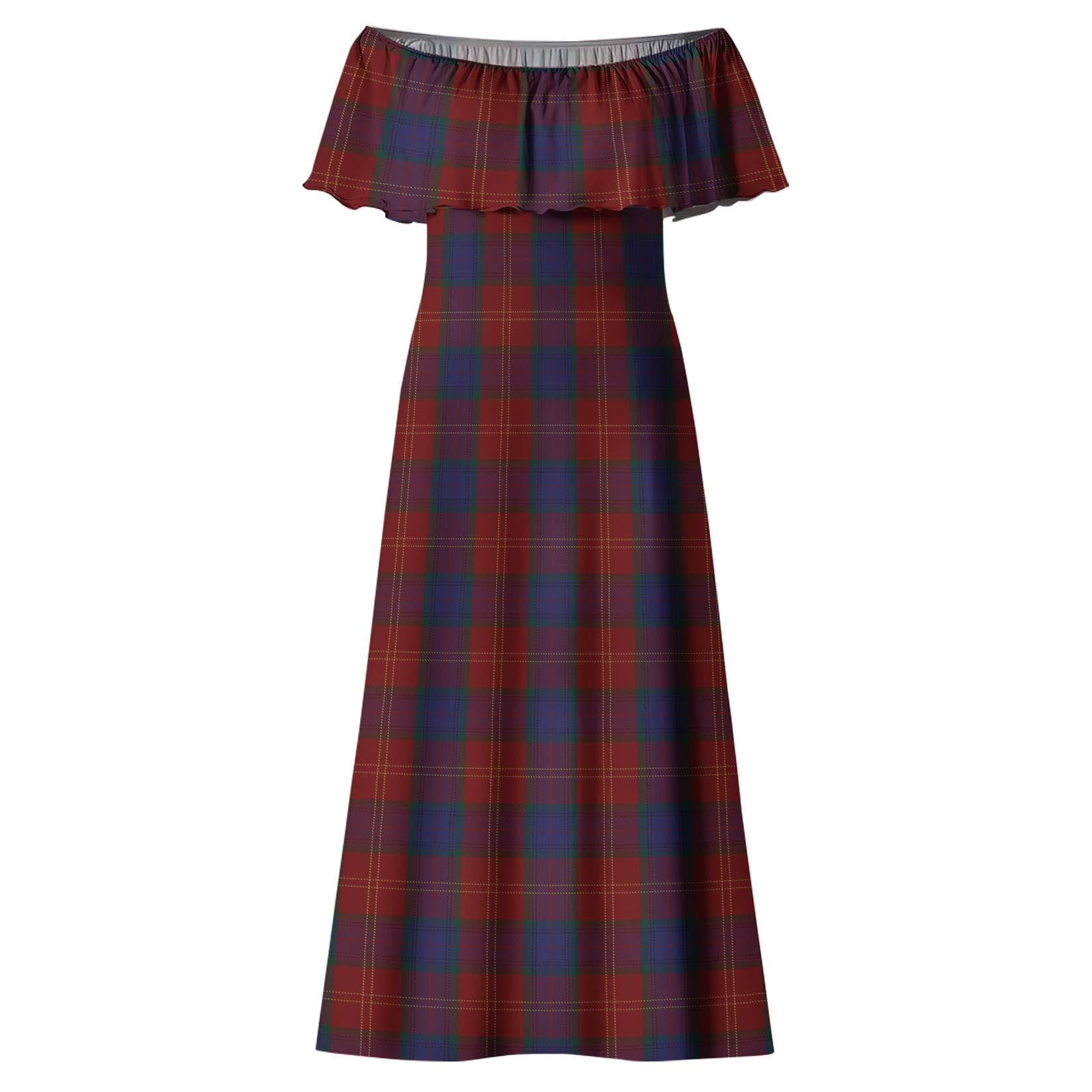 MacEdward (McEdward) Tartan Off Shoulder Long Dress - Tartan Vibes Clothing
