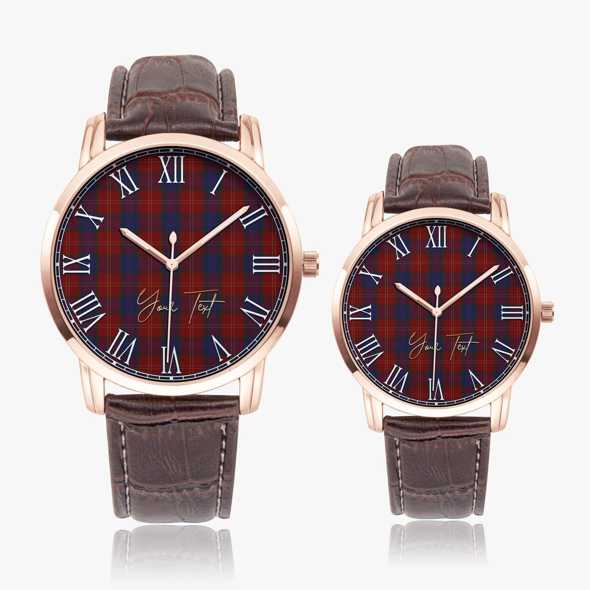 MacEdward (McEdward) Tartan Personalized Your Text Leather Trap Quartz Watch - Tartan Vibes Clothing
