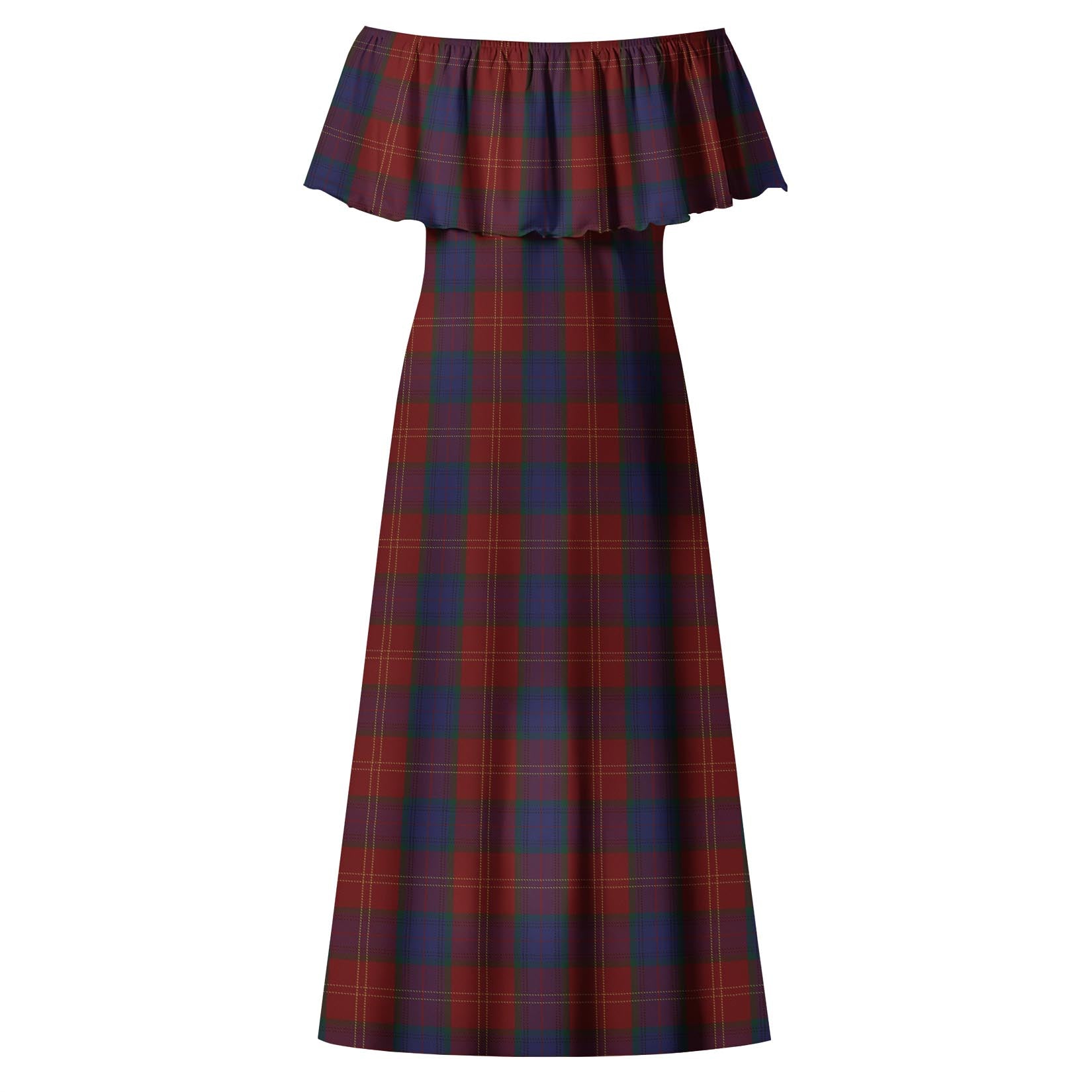MacEdward (McEdward) Tartan Off Shoulder Long Dress - Tartan Vibes Clothing