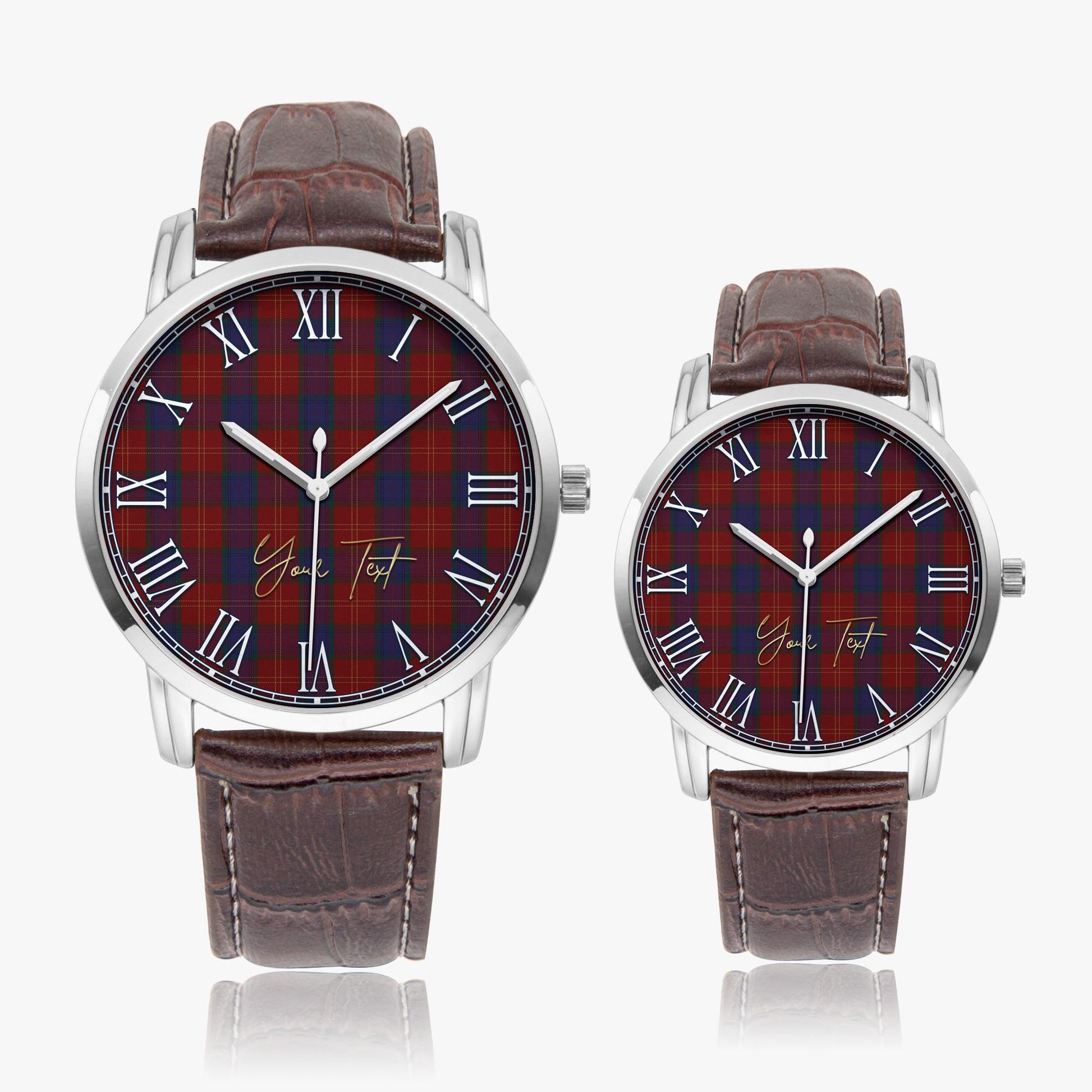 MacEdward (McEdward) Tartan Personalized Your Text Leather Trap Quartz Watch - Tartan Vibes Clothing