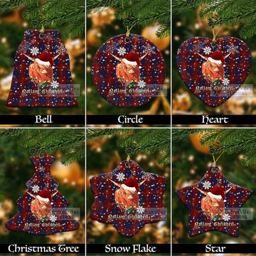 MacEdward (McEdward) Tartan Christmas Ceramic Ornaments with Twinkle Highland Cattle Ceramic - Tartan Vibes Clothing