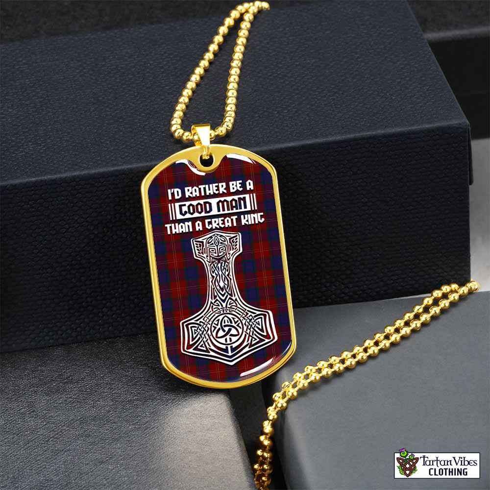 MacEdward (McEdward) Tartan Dog Tag Necklace Viking Mjolnir Style Gold No - Tartan Vibes Clothing