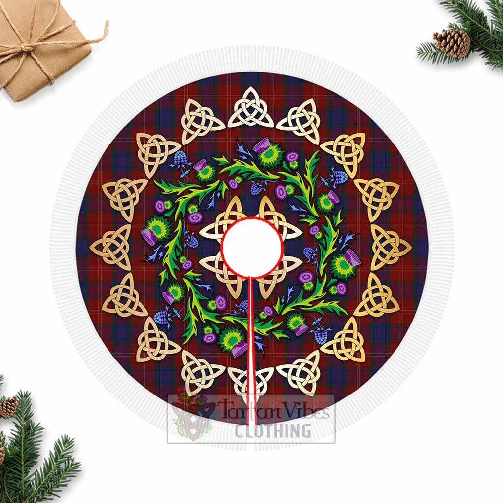 Tartan Vibes Clothing MacEdward (McEdward) Tartan Christmas Tree Skirt with Thistle Celtic Knot Style