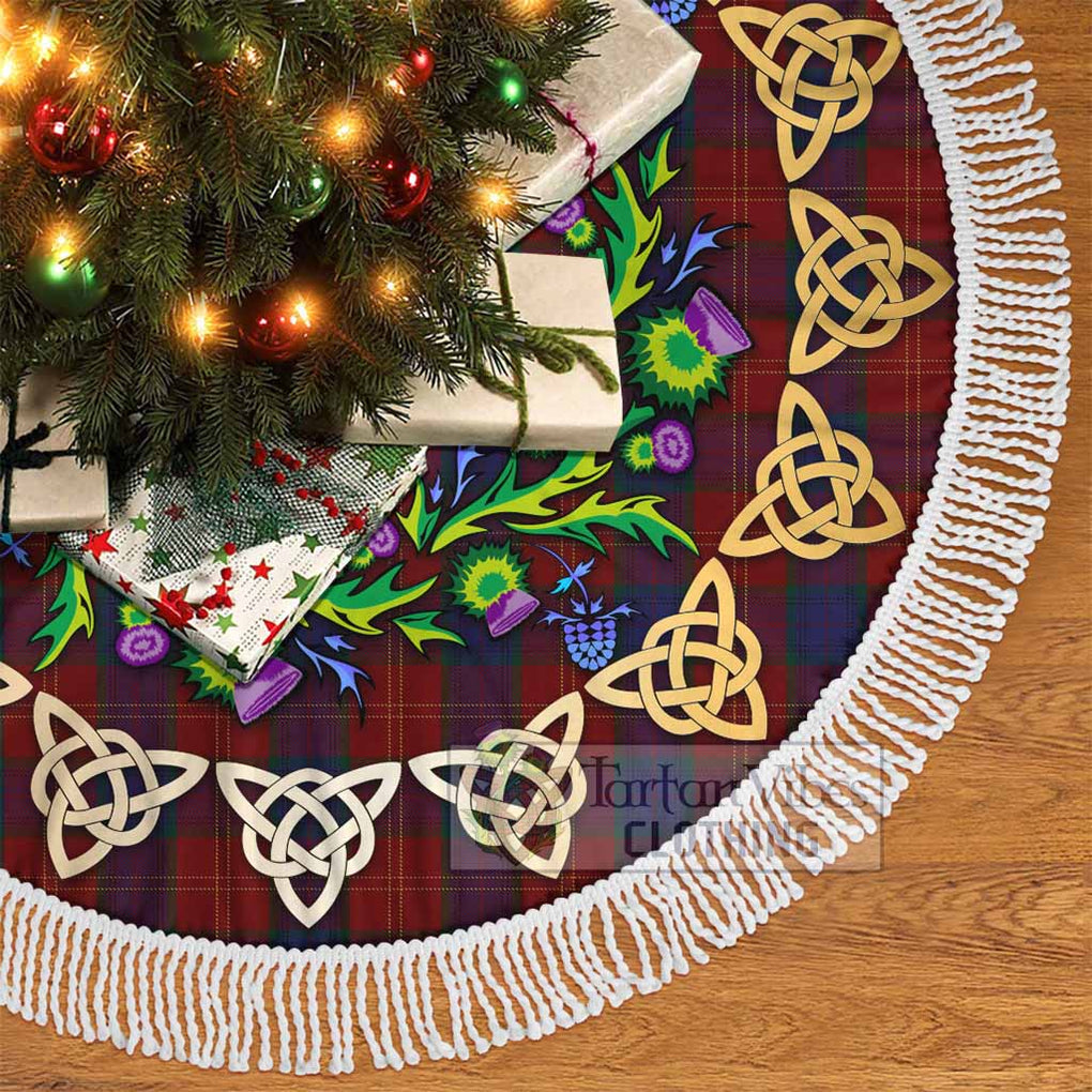Tartan Vibes Clothing MacEdward (McEdward) Tartan Christmas Tree Skirt with Thistle Celtic Knot Style