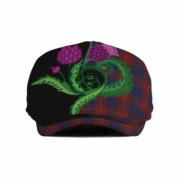 MacEdward (McEdward) Tartan Flat Cap, Jeff Cap Traditional Scottish Thistle