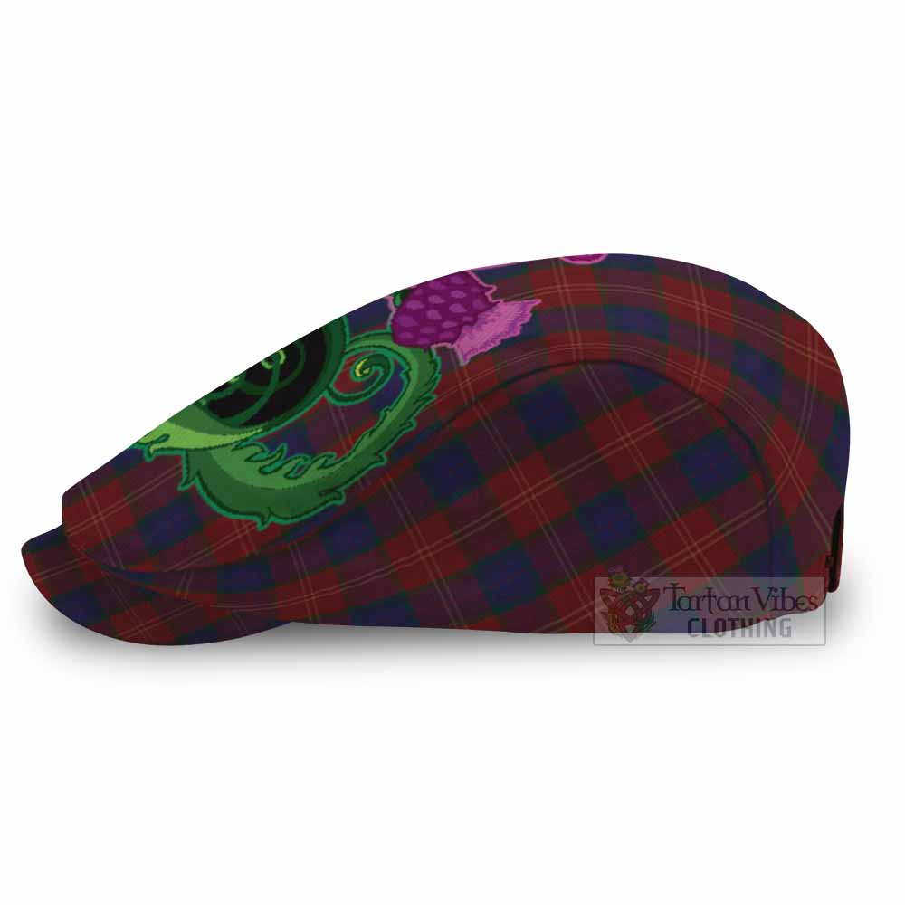 MacEdward (McEdward) Tartan Flat Cap, Jeff Cap Traditional Scottish Thistle