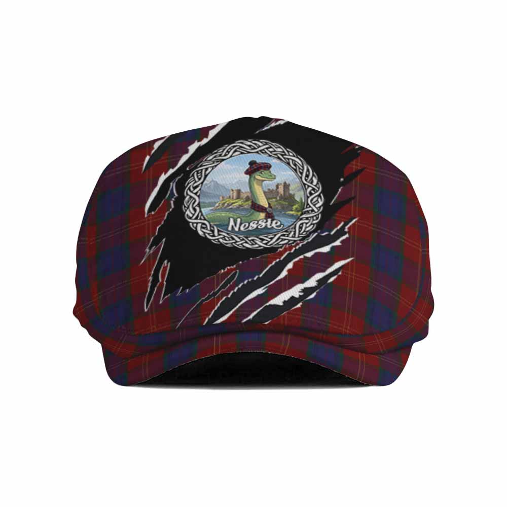 MacEdward (McEdward) Tartan Loch Ness Monster Flat Cap, Jeff Cap Celtic Knot Nessie Art