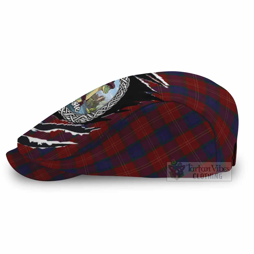 MacEdward (McEdward) Tartan Loch Ness Monster Flat Cap, Jeff Cap Celtic Knot Nessie Art