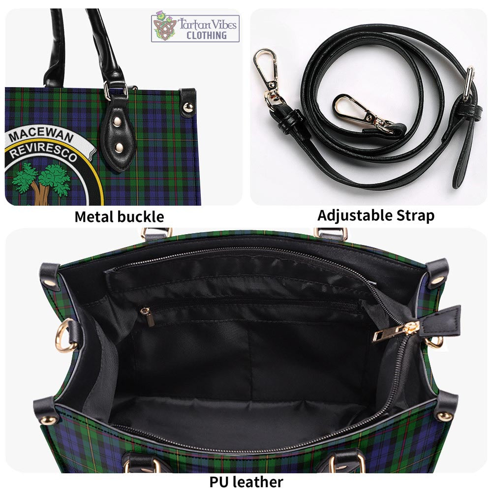 Tartan Vibes Clothing MacEwan Tartan Luxury Leather Handbags with Family Crest