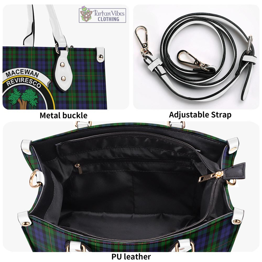 Tartan Vibes Clothing MacEwan Tartan Luxury Leather Handbags with Family Crest