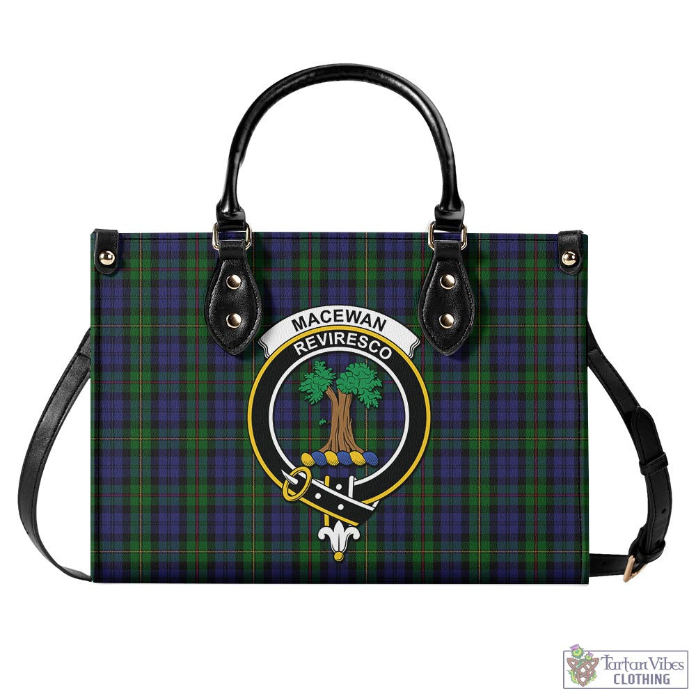 Tartan Vibes Clothing MacEwan Tartan Luxury Leather Handbags with Family Crest
