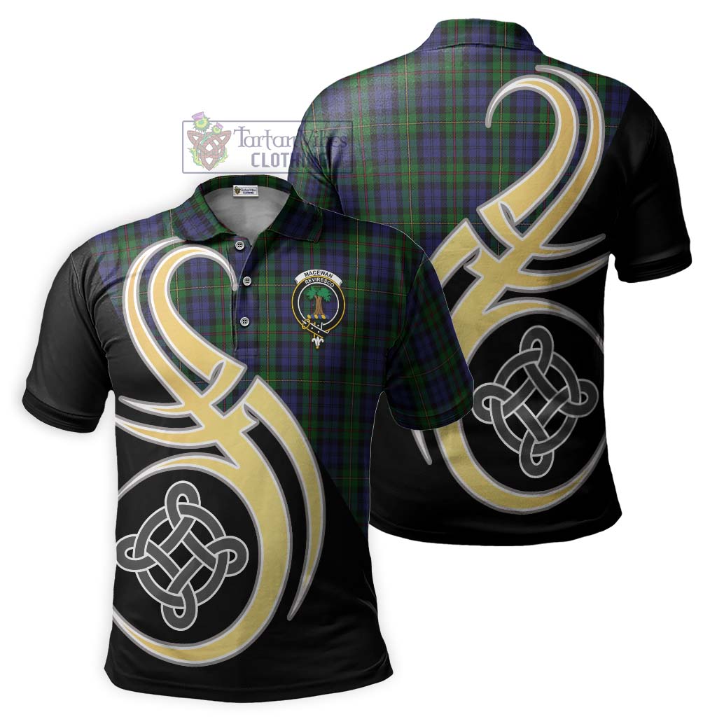 MacEwan (MacEwen) Tartan Polo Shirt with Family Crest and Celtic Symbol Style Kid - Tartan Vibes Clothing
