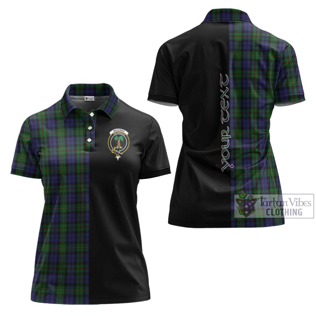 MacEwan (MacEwen) Tartan Women's Polo Shirt with Family Crest and Half Of Me Style Women - Tartanvibesclothing Shop