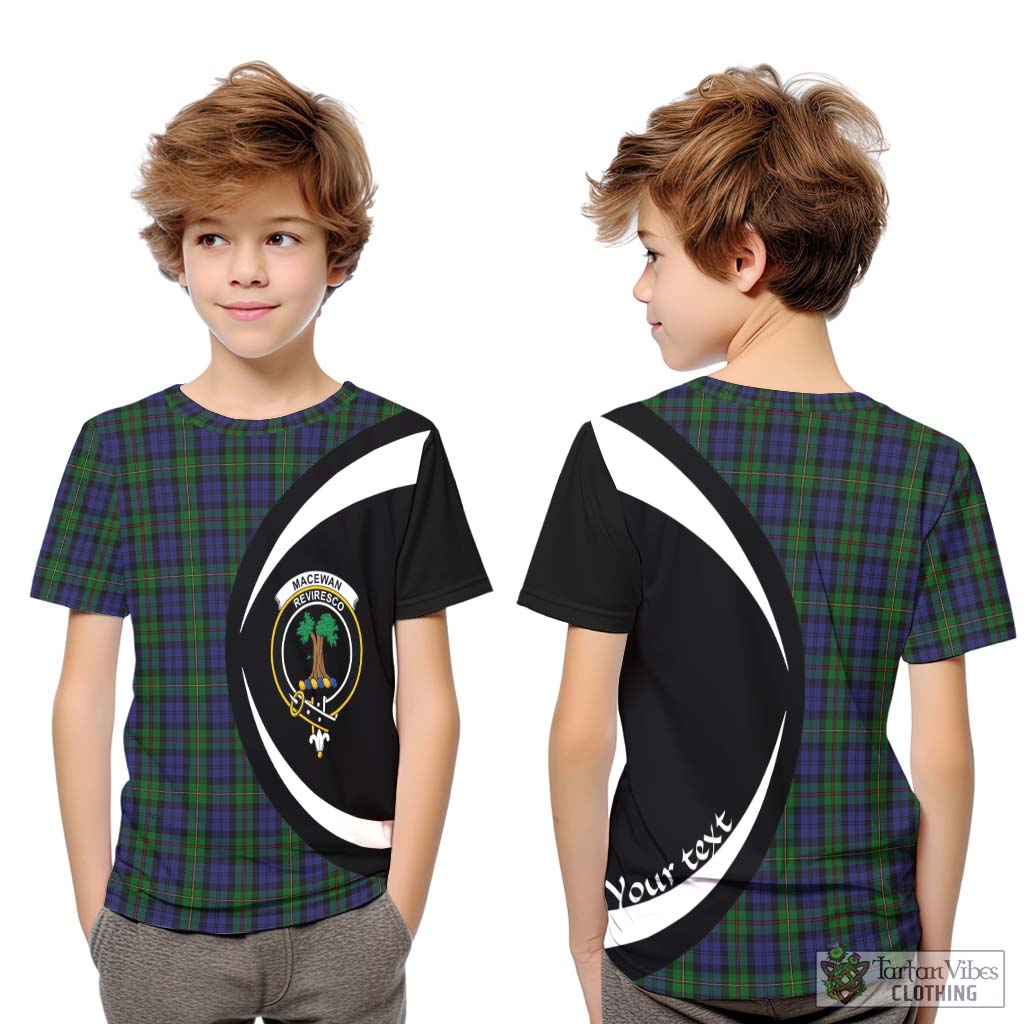 MacEwan (MacEwen) Tartan Kid T-Shirt with Family Crest Circle Style Youth XL Size14 - Tartan Vibes Clothing