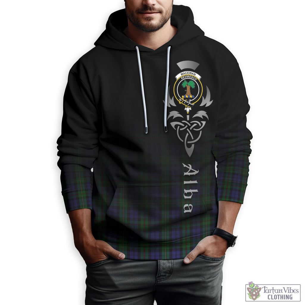 Tartan Vibes Clothing MacEwan Tartan Hoodie Featuring Alba Gu Brath Family Crest Celtic Inspired