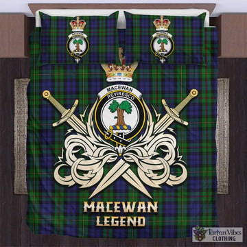 MacEwan (MacEwen) Tartan Bedding Set with Clan Crest and the Golden Sword of Courageous Legacy