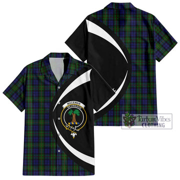 MacEwan (MacEwen) Tartan Hawaiian Shirt with Family Crest Circle Style