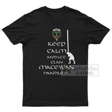 MacEwan (MacEwen) Clan Men's T-Shirt: Keep Calm and Let the Clan Handle It Caber Toss Highland Games Style