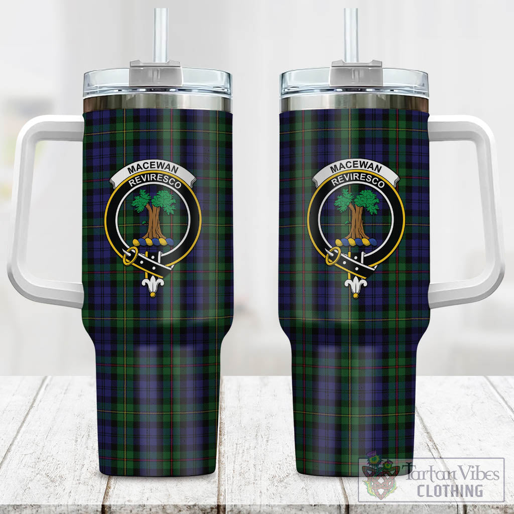Tartan Vibes Clothing MacEwan Tartan and Family Crest Tumbler with Handle