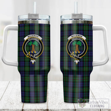 Tartan Vibes Clothing MacEwan Tartan and Family Crest Tumbler with Handle