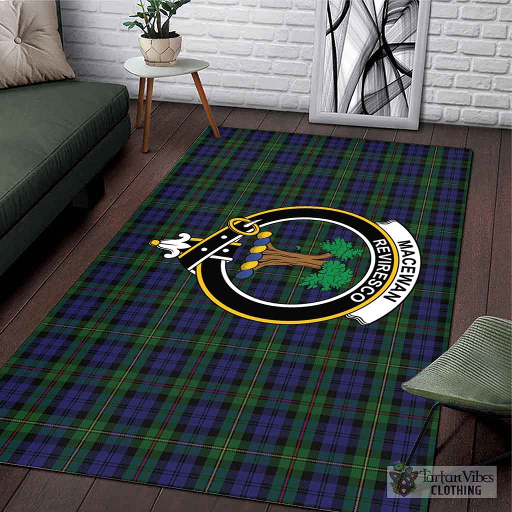 Tartan Vibes Clothing MacEwan Tartan Area Rug with Family Crest