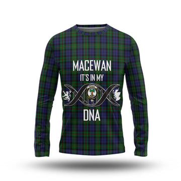 MacEwan (MacEwen) Tartan Long Sleeve T-Shirt with Family Crest DNA In Me Style Unisex - Tartanvibesclothing Shop