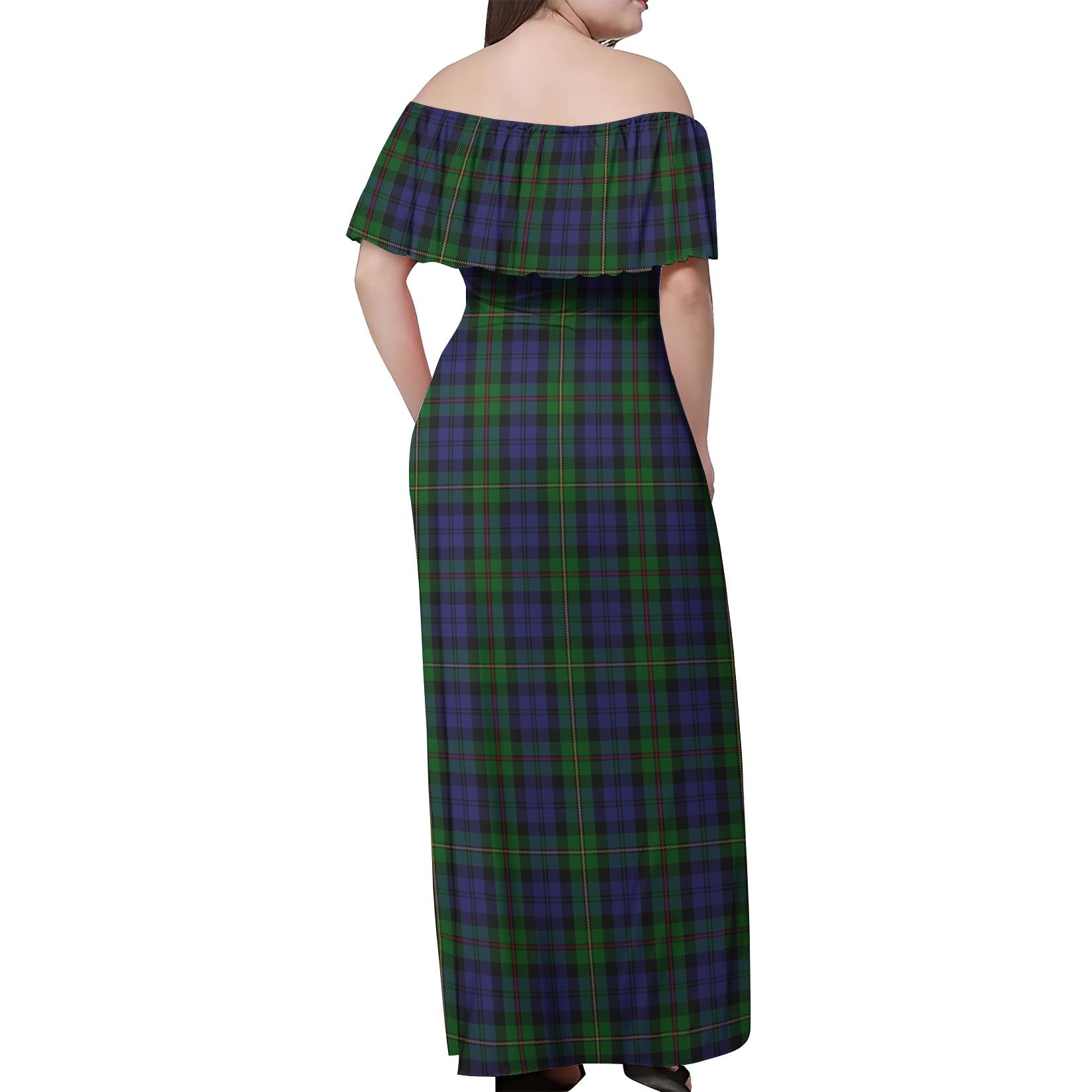 MacEwan Tartan Off Shoulder Long Dress - Tartanvibesclothing