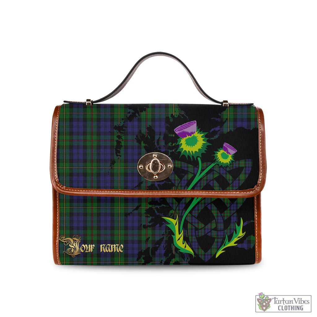 Tartan Vibes Clothing MacEwan Tartan Waterproof Canvas Bag with Scotland Map and Thistle Celtic Accents