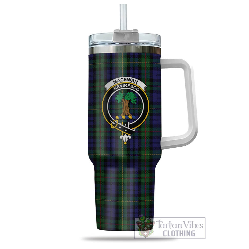 Tartan Vibes Clothing MacEwan Tartan and Family Crest Tumbler with Handle