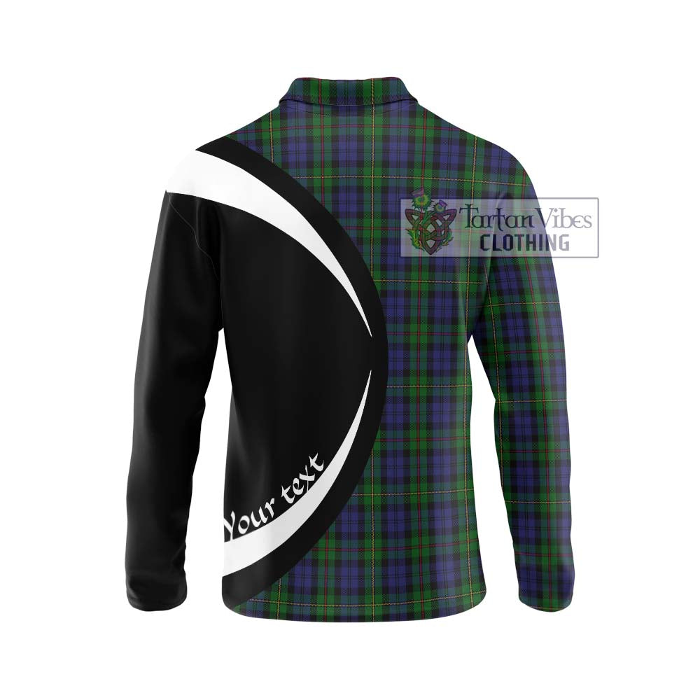 MacEwan (MacEwen) Tartan Long Sleeve Polo Shirt with Family Crest Circle Style - Tartan Vibes Clothing