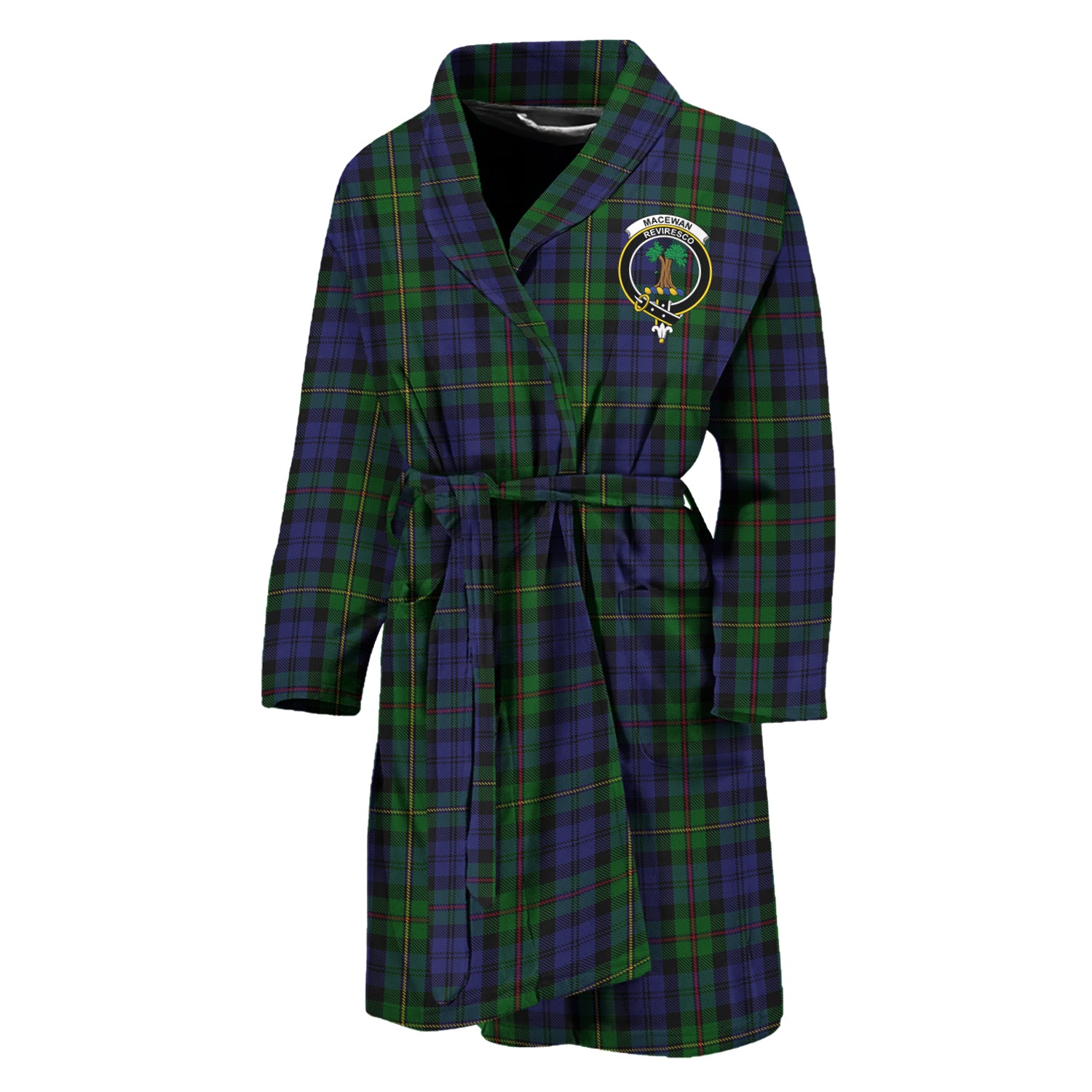 MacEwan (MacEwen) Tartan Bathrobe with Family Crest Unisex M - Tartan Vibes Clothing