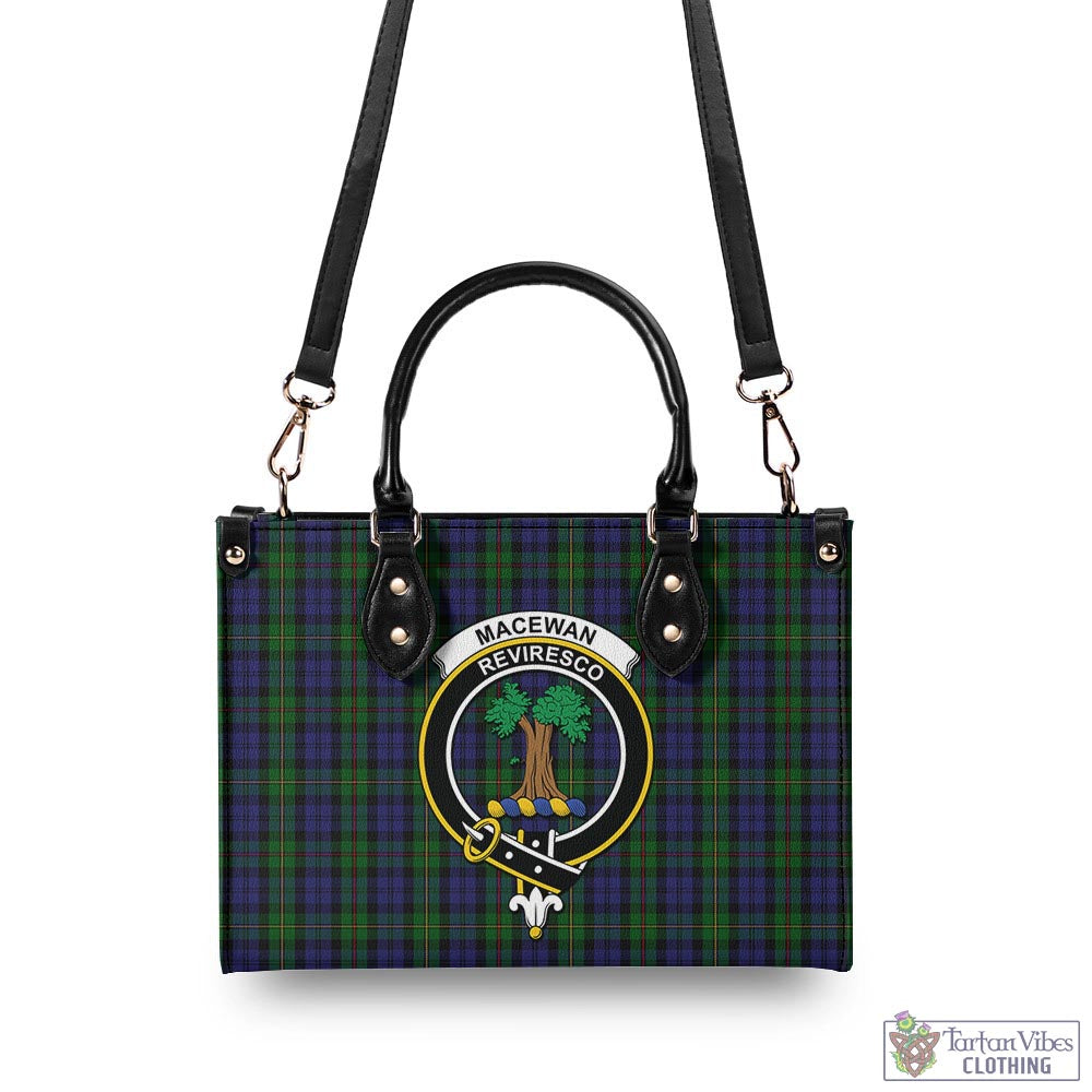 Tartan Vibes Clothing MacEwan Tartan Luxury Leather Handbags with Family Crest