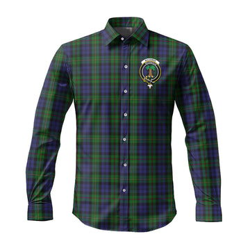 MacEwan (MacEwen) Tartan Long Sleeve Button Up Shirt with Family Crest