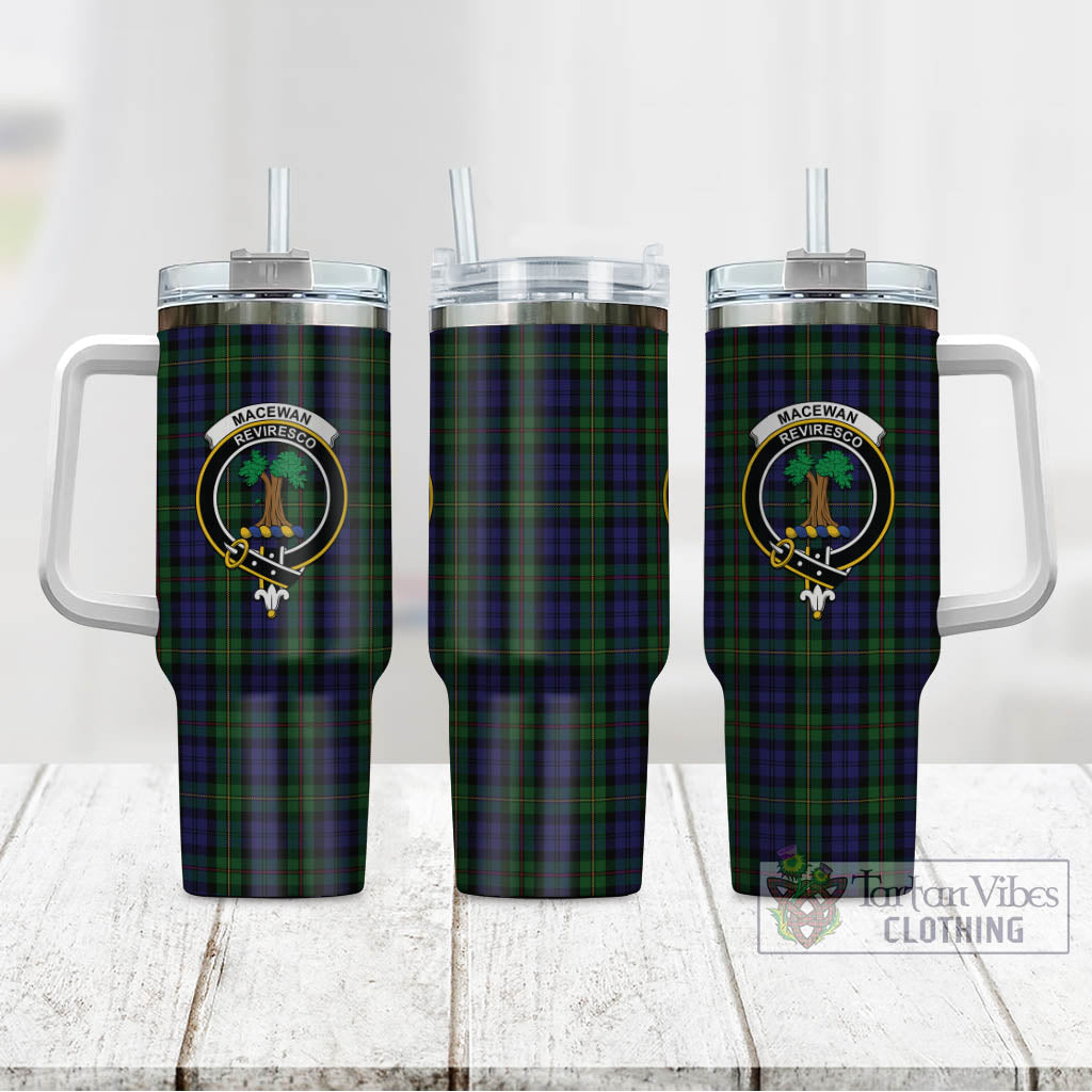 Tartan Vibes Clothing MacEwan Tartan and Family Crest Tumbler with Handle