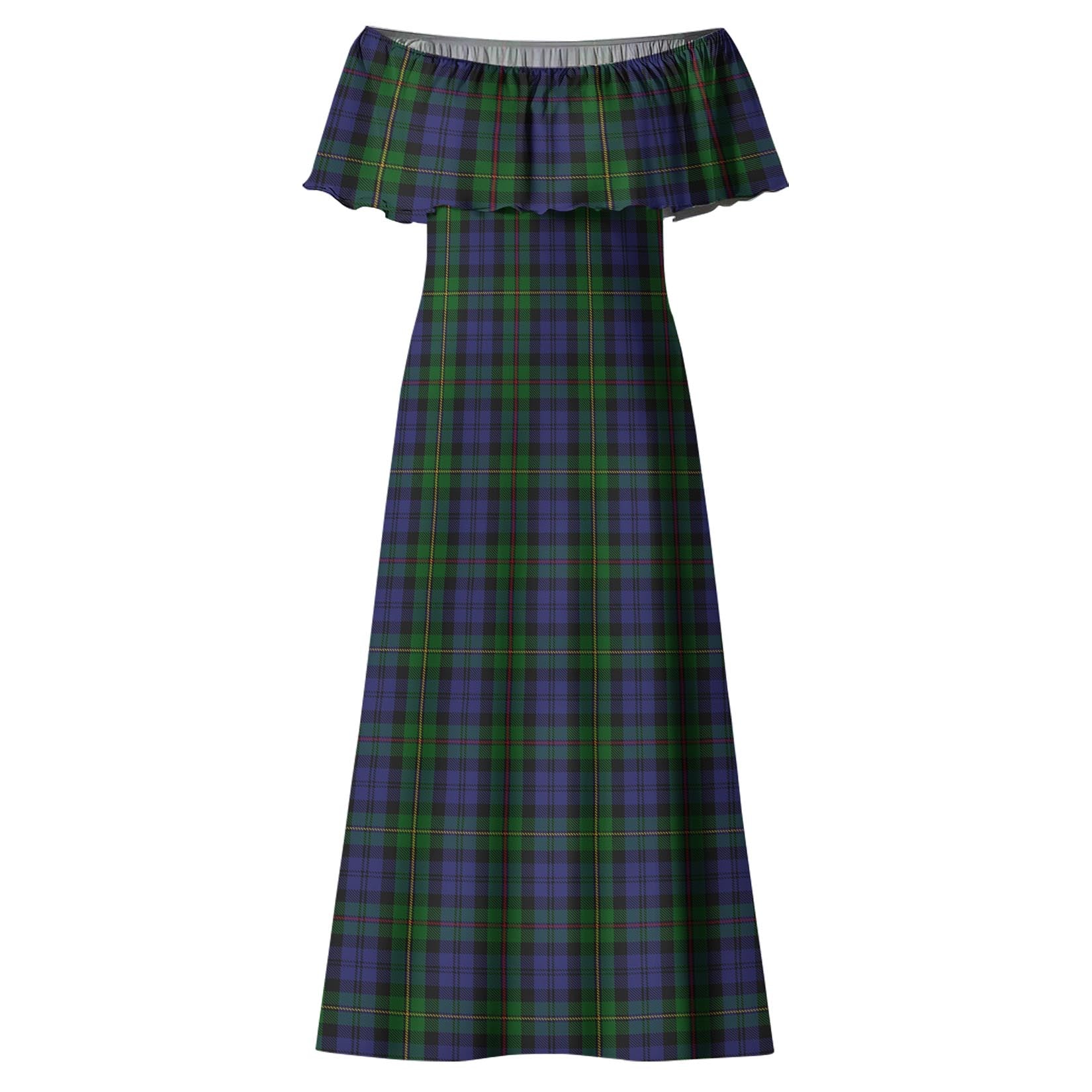 MacEwan Tartan Off Shoulder Long Dress - Tartanvibesclothing