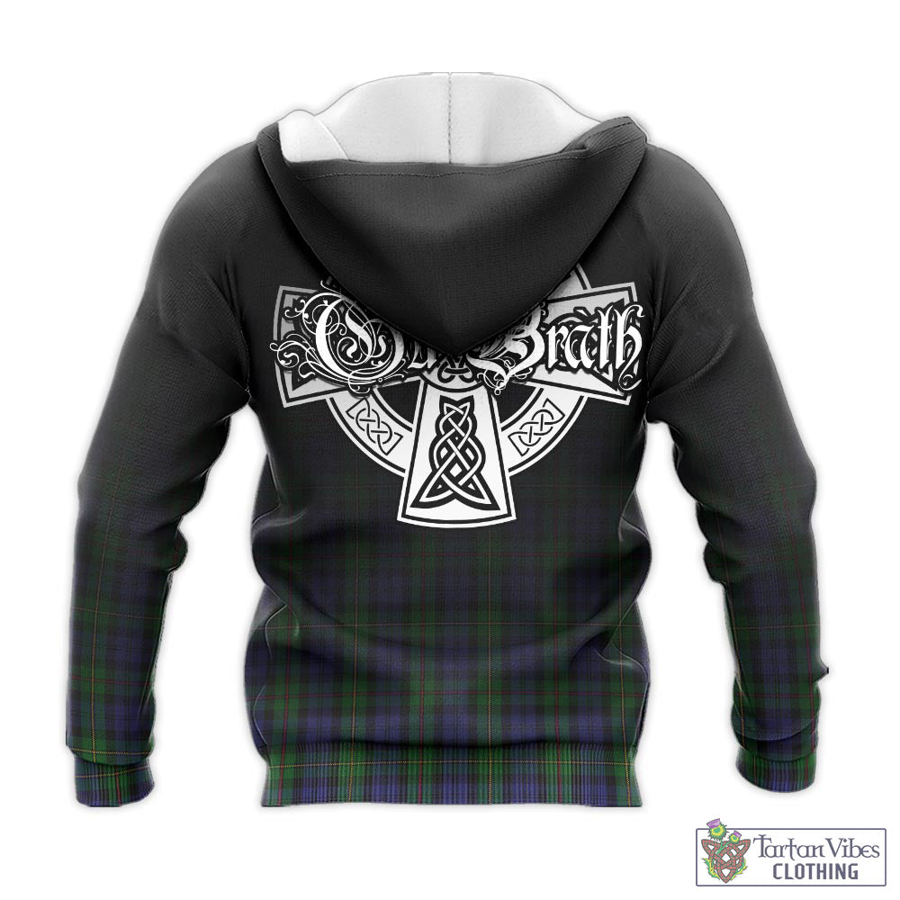 Tartan Vibes Clothing MacEwan Tartan Knitted Hoodie Featuring Alba Gu Brath Family Crest Celtic Inspired