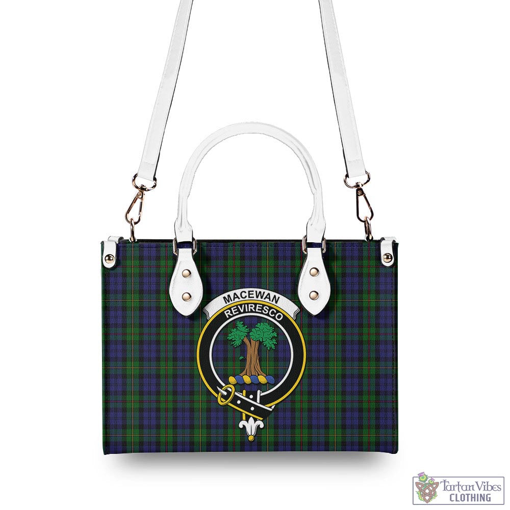 Tartan Vibes Clothing MacEwan Tartan Luxury Leather Handbags with Family Crest