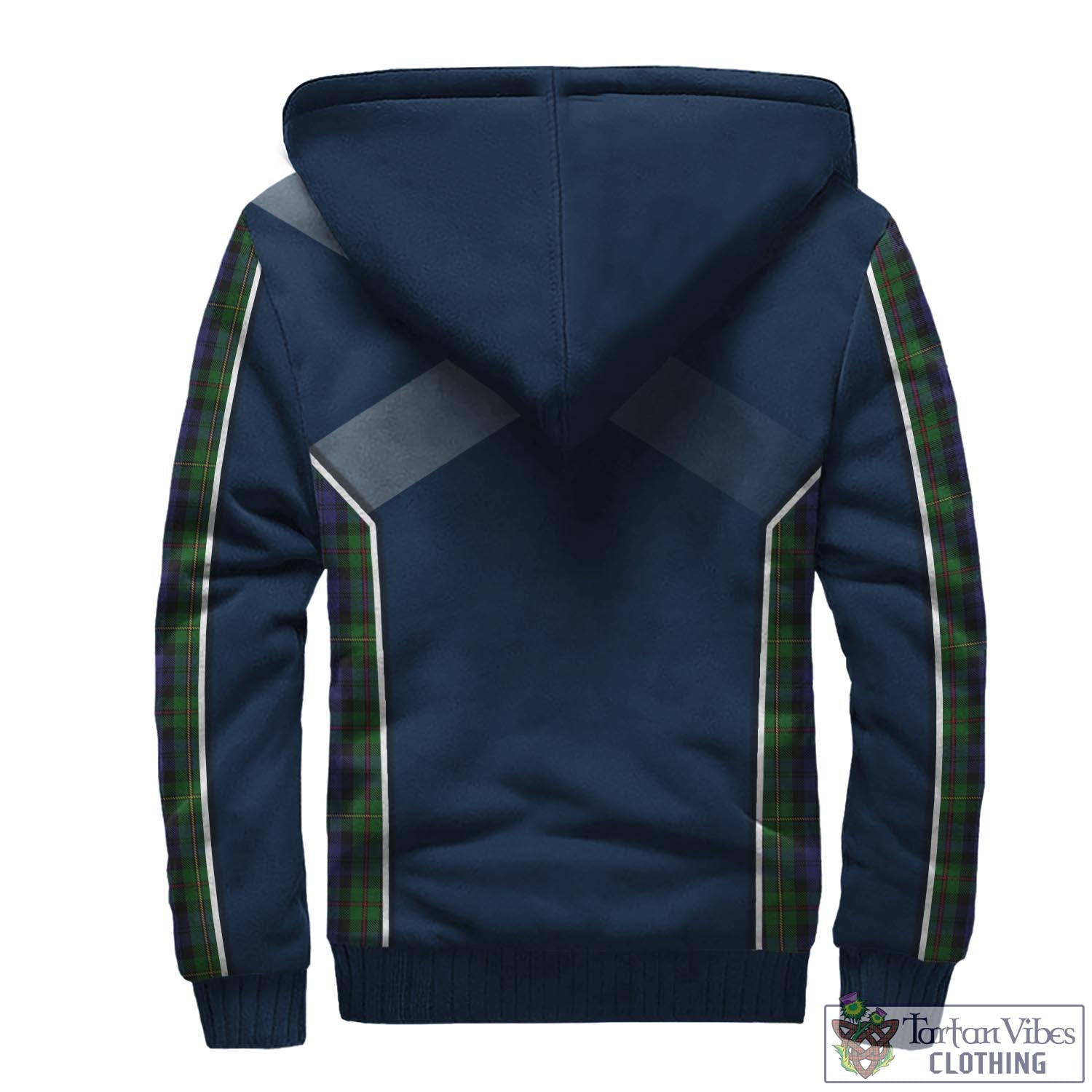 Tartan Vibes Clothing MacEwan Tartan Sherpa Hoodie with Family Crest and Scottish Thistle Vibes Sport Style