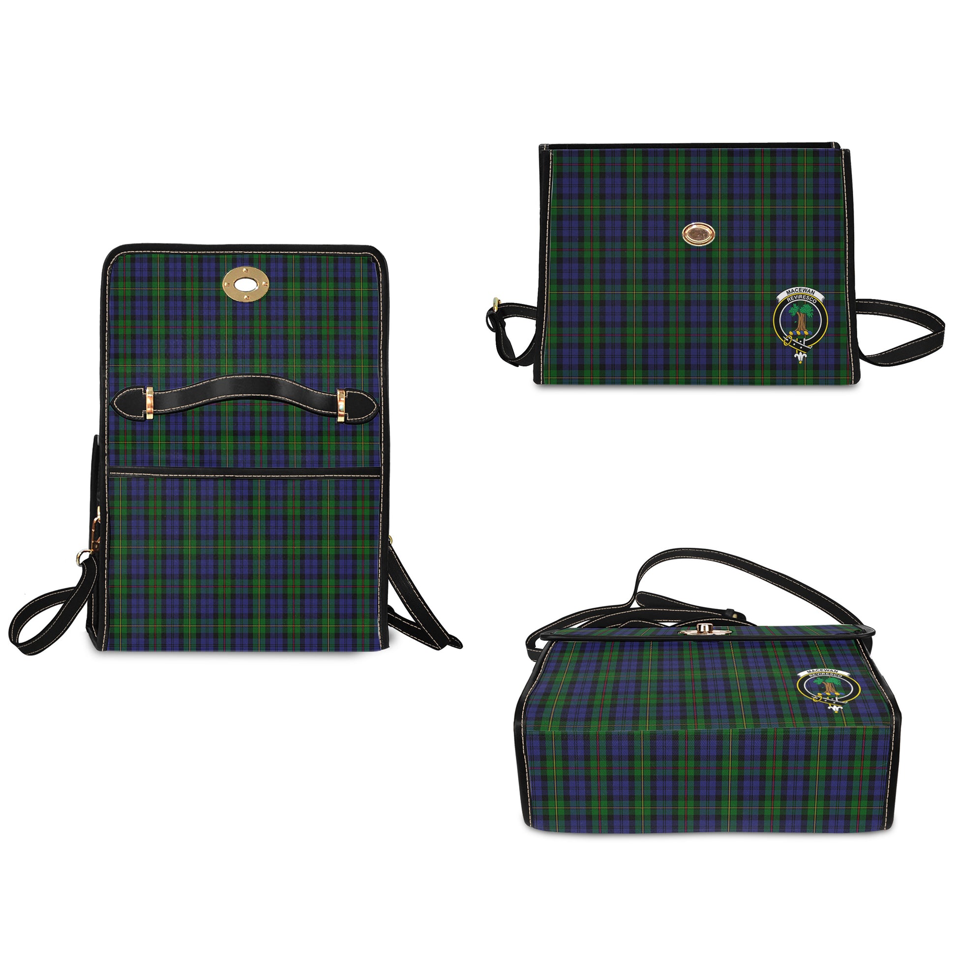 macewan-tartan-leather-strap-waterproof-canvas-bag-with-family-crest
