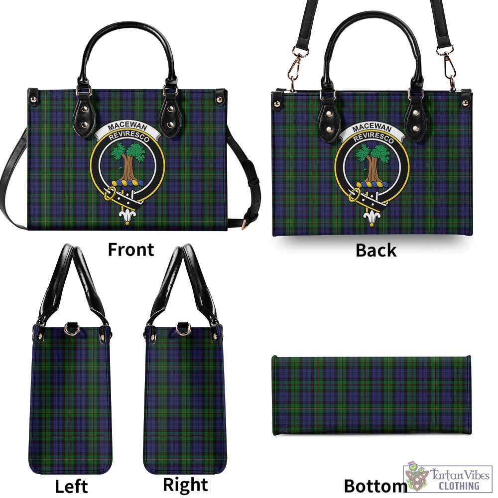 Tartan Vibes Clothing MacEwan Tartan Luxury Leather Handbags with Family Crest