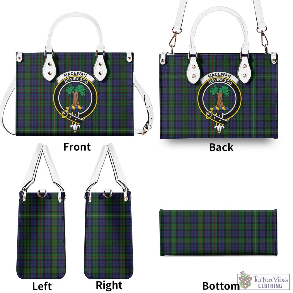 Tartan Vibes Clothing MacEwan Tartan Luxury Leather Handbags with Family Crest