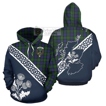 MacEwan (MacEwen) Tartan Hoodie Featuring Thistle and Scotland Map
